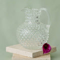 Hobnail Glass Pitcher | Clear Quartz | 2L | Vintage Jug
