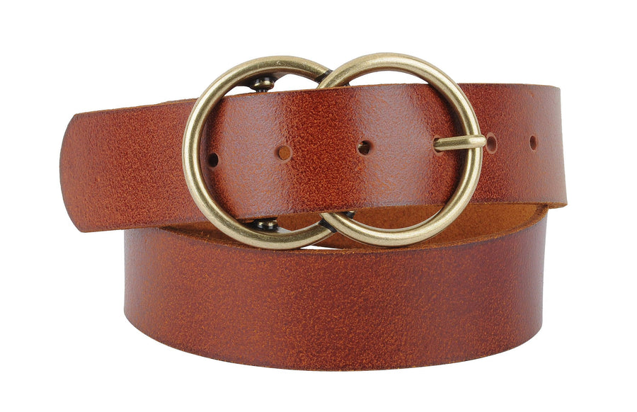 Double Circle Brass Buckle Belt｜Genuine Leather