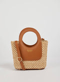 Alba Bag in Raffia and Dollar Leather