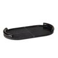Forte Black Leather Oval Tray