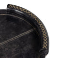 Forte Black Leather Oval Tray