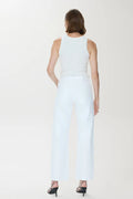 Lexi Mid Rise Bowed Straight Jean - Vivid White