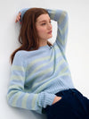 Cashmere Featherweight Striped Crewneck