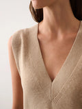 Cotton Silk Sleeveless V-Neck Tunic