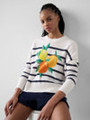 Cashmere Ramona Striped Citrus Crewneck