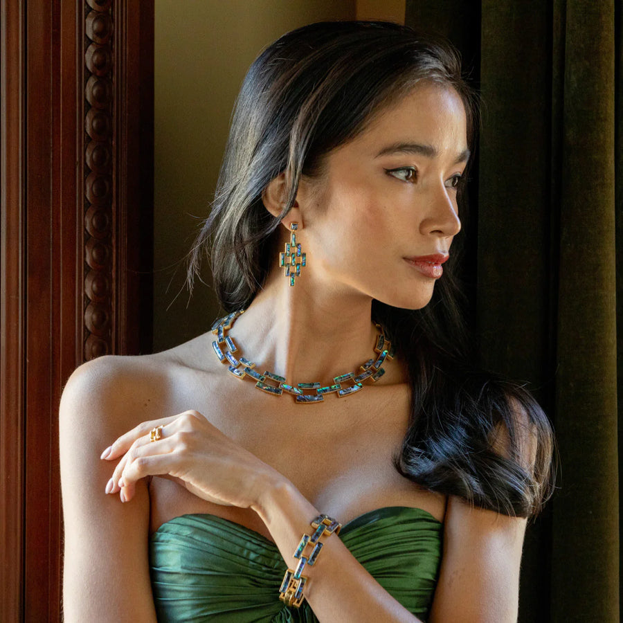 Pathway Link Necklace, 17" - Abalone