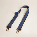 Adjustable Hand-Woven Crossbody Strap - Blue & Black Pattern