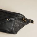 Cross Your Heart Sling - Leather Black Basketweave