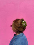 Hand-painted Matcha Claw Hair Clip | Eco-Friendly