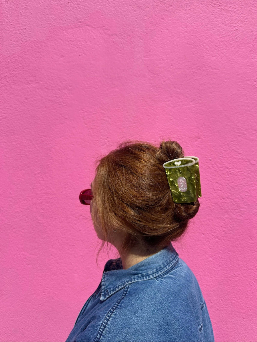 Hand-painted Matcha Claw Hair Clip | Eco-Friendly