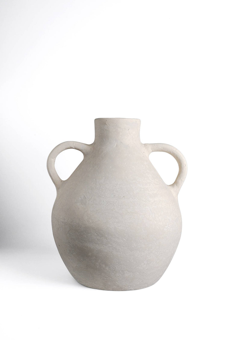 Paper Mache Vase Eco Mix White H 13.6" & Dia 11.8"