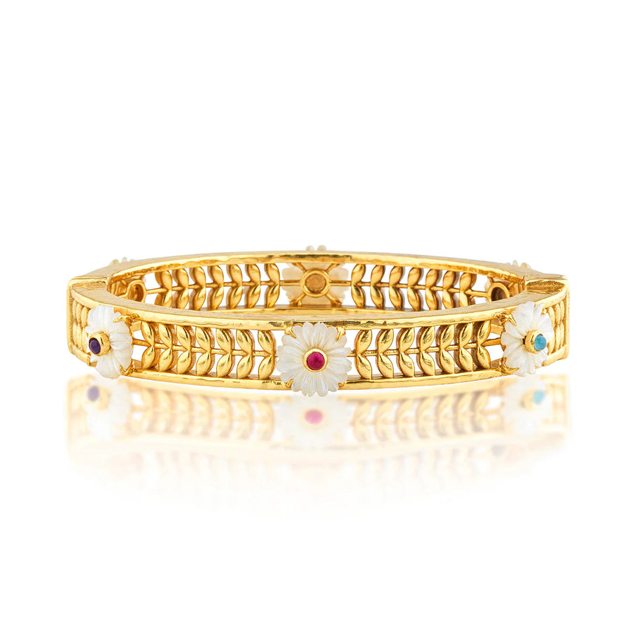 Villandry Fleur Vine Hinged Bangle, S/M - Multi