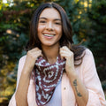 Block Printed Bandana - Chocolate Brown Batik Print
