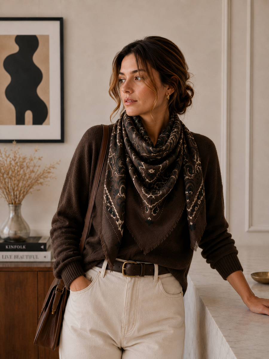 K21 Large Woolen Square Bandana