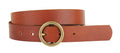 Round Brass Buckle Suede/Genuine Leather Belt｜Minimalist