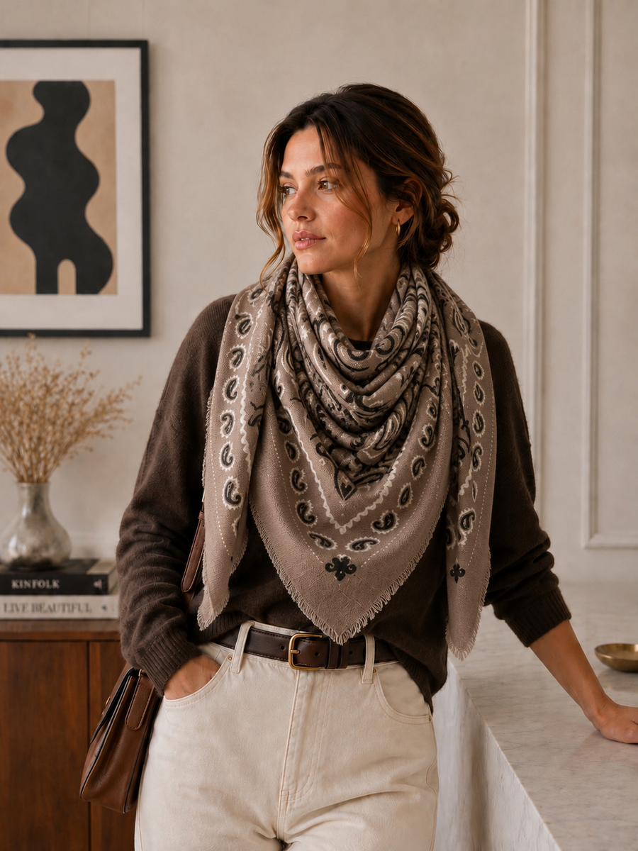 K21 Large Woolen Square Bandana