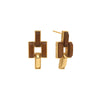 Pathway Post Small Link Earrings - Gold/Teak