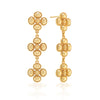 Berry Clover Linear Earrings - Gold