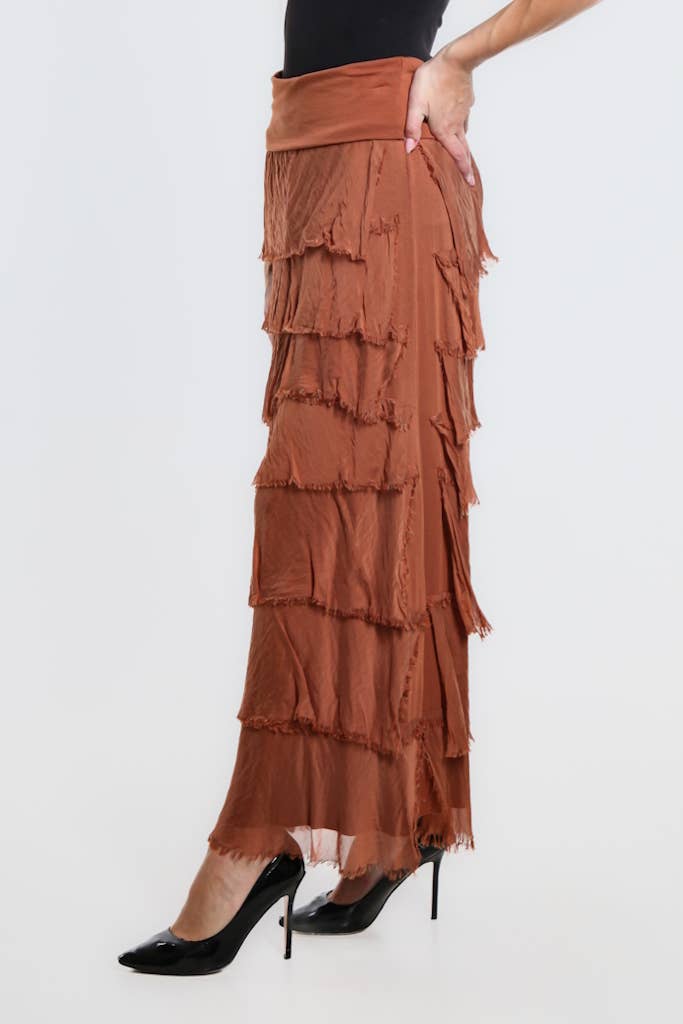 Elisa Silk Ruffle Skirt (SL201)