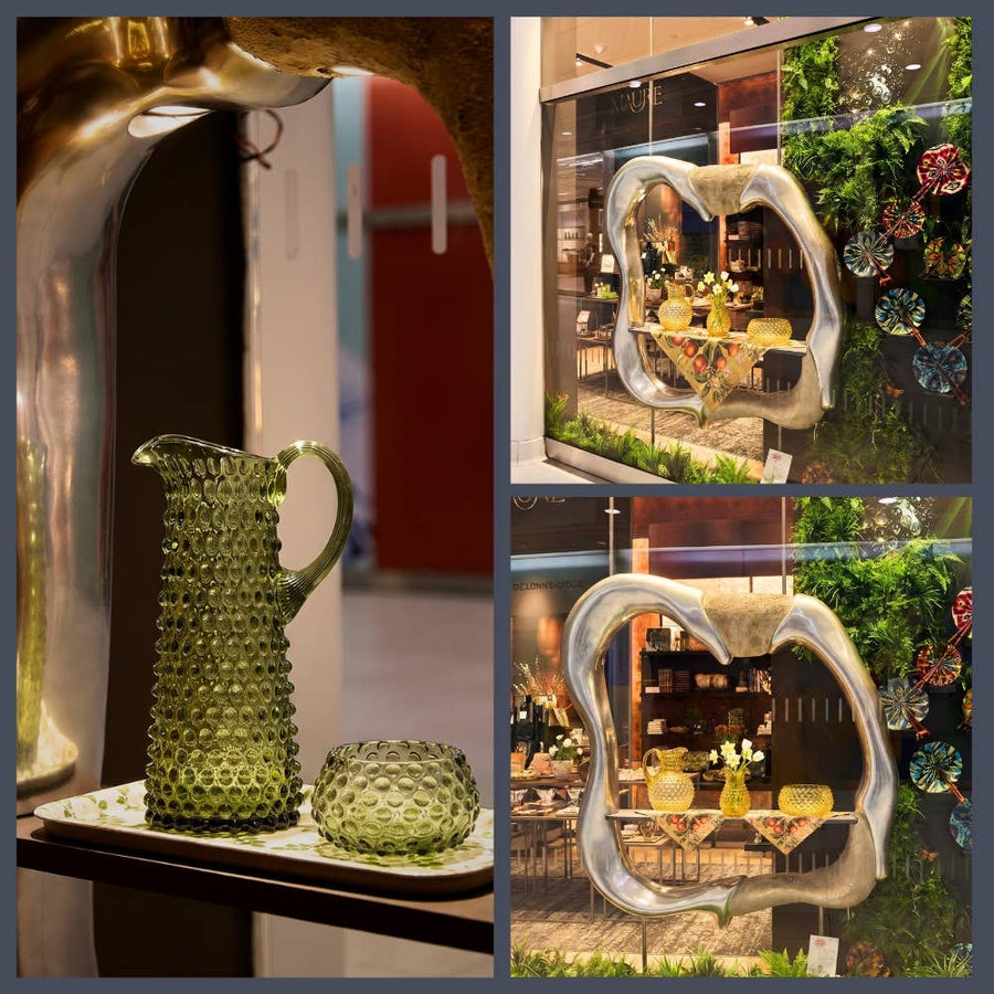 Tall Hobnail Jug | Apricot Chiffon | 1.2L | Bohemia Crystal