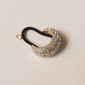 Pave Stone Crescent Metal Cuff Ponytail Hair Tie | Gold