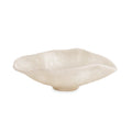 RESIN Alabaster Small Oval Bowl - White Swirl