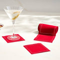 Solid Red Carpet with White Border Cocktail Napkins