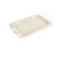 RESIN Alabaster Extra Large Rectangular Tray - White Swirl