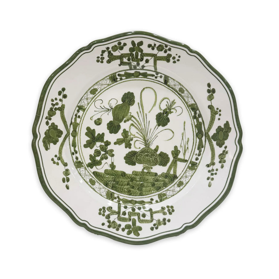 VIDA Faenza 11" Dinner Plate White and Green