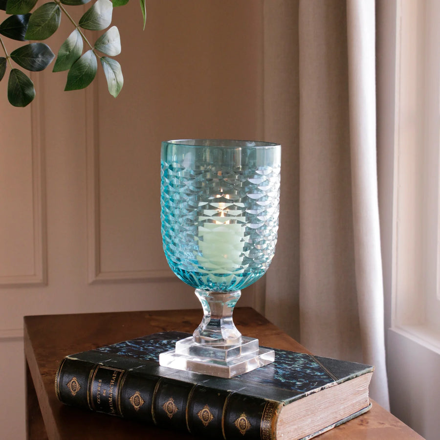 GLASS Eclat Small Hurricane - Pale Blue & Clear