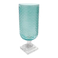 GLASS Eclat Tall Hurricane - Pale Blue & Clear