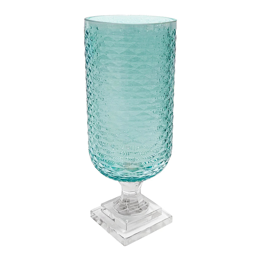 GLASS Eclat Tall Hurricane - Pale Blue & Clear