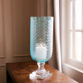 GLASS Eclat Tall Hurricane - Pale Blue & Clear