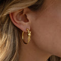 Equestrian Horsehead Hoop Earrings - Gold