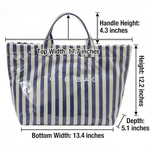 Striped Waterproof Tote