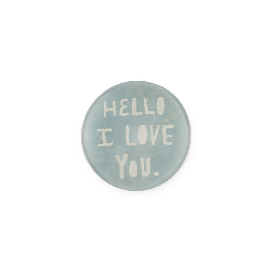 Hello I Love You Mini Round Decoupage Plate - 4"