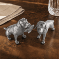 Pewter Hunting Dogs Salt & Pepper Set