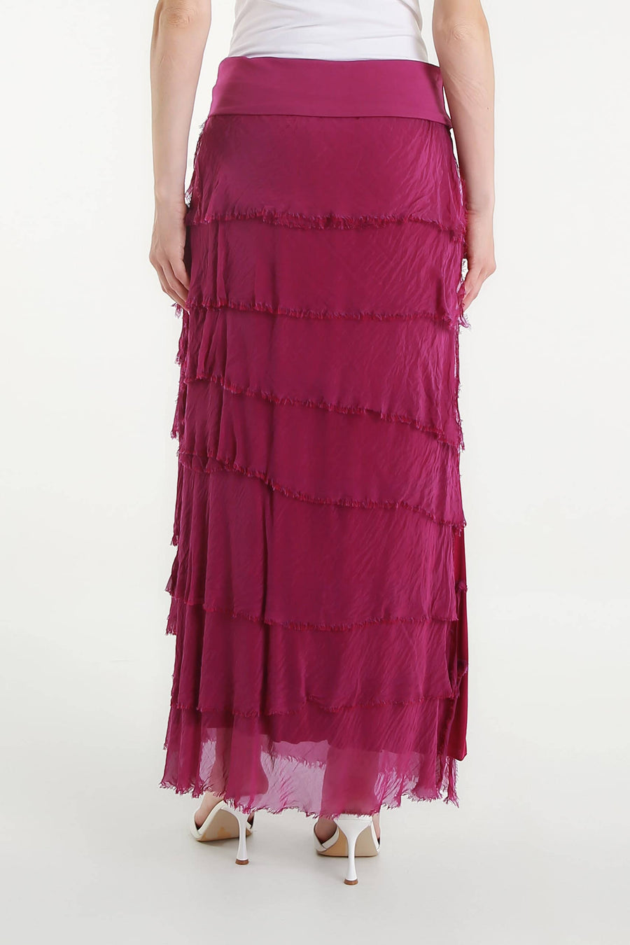 Elisa Silk Ruffle Skirt (SL201)