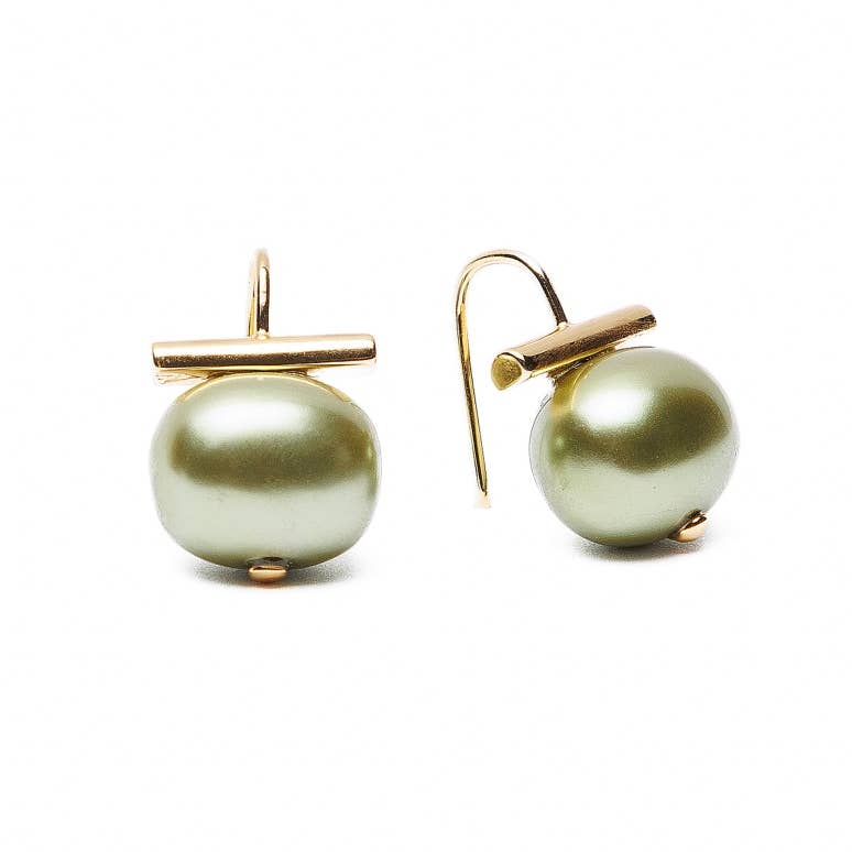 Lily Pad Pebble Pearl Earring-Medium