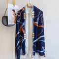 Equestrian Navy Scarf – Equine Chain Collection
