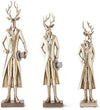 Gold Resin Standing Deer w/ Walking Stick