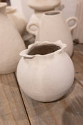Paper Mache Pot Natural White Dia 7.68"