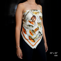 100% Silk Scarf Vintage Mushroom Bandana Tapestry