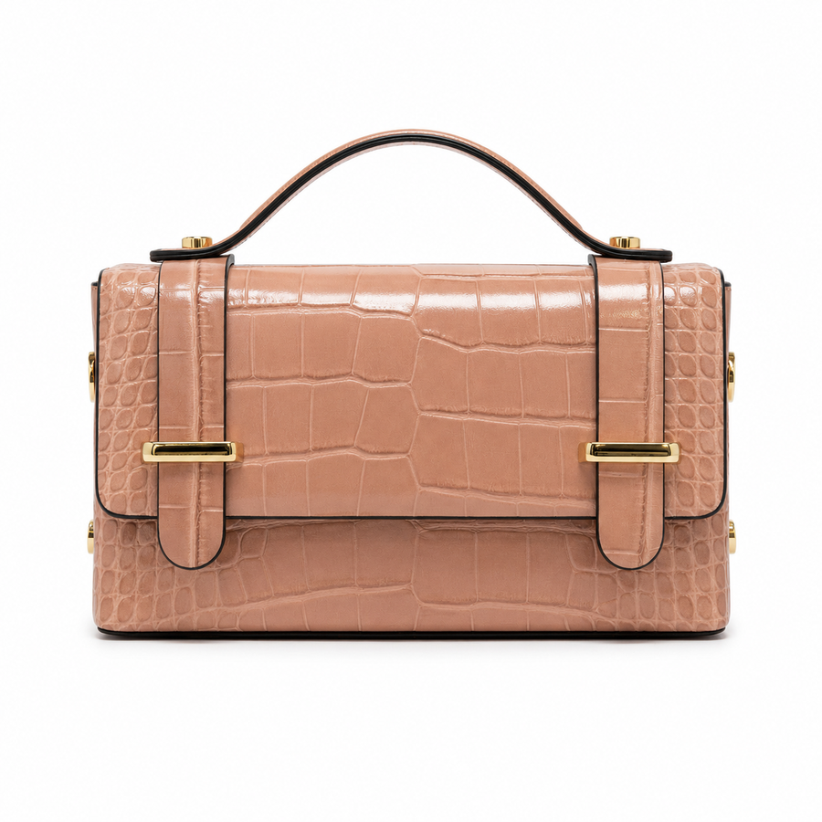 GF0658 - LEATHER HANDBAG WITH CROCCO