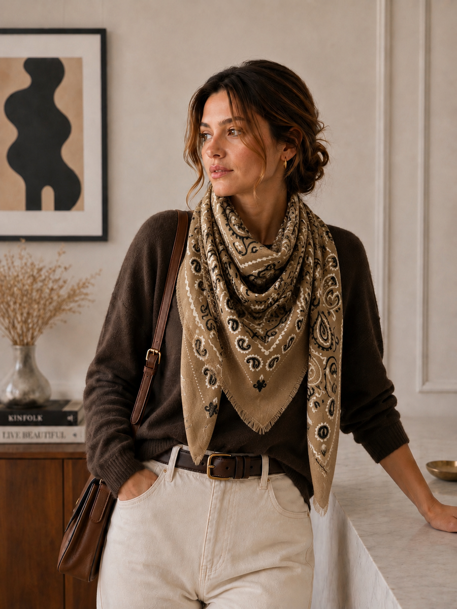 K21 Large Woolen Square Bandana