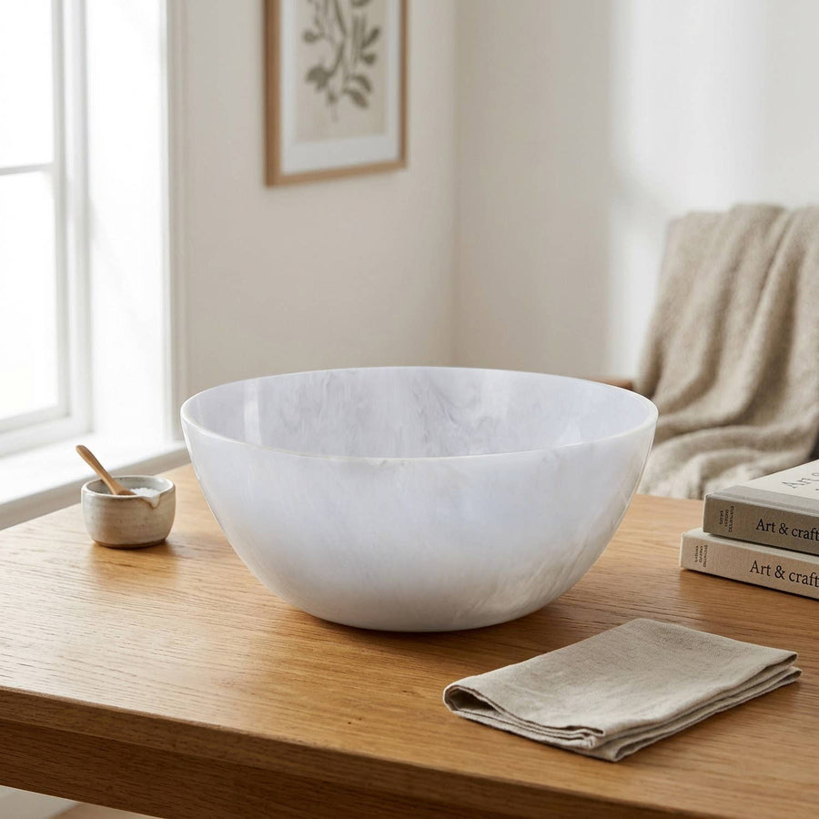White Resin Salad Bowl