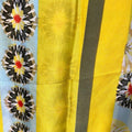 GF08-R16 SUNFLOWER & FLORAL PRINT BIG SIZE RECTANGULAR SCARF