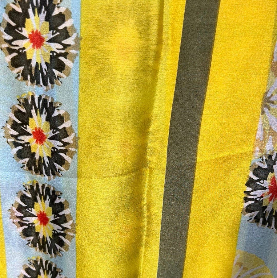 GF08-R16 SUNFLOWER & FLORAL PRINT BIG SIZE RECTANGULAR SCARF