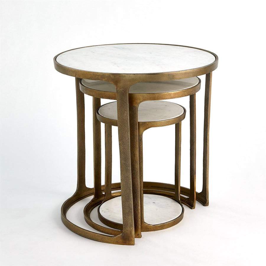 S/3 Marble Nesting Tables