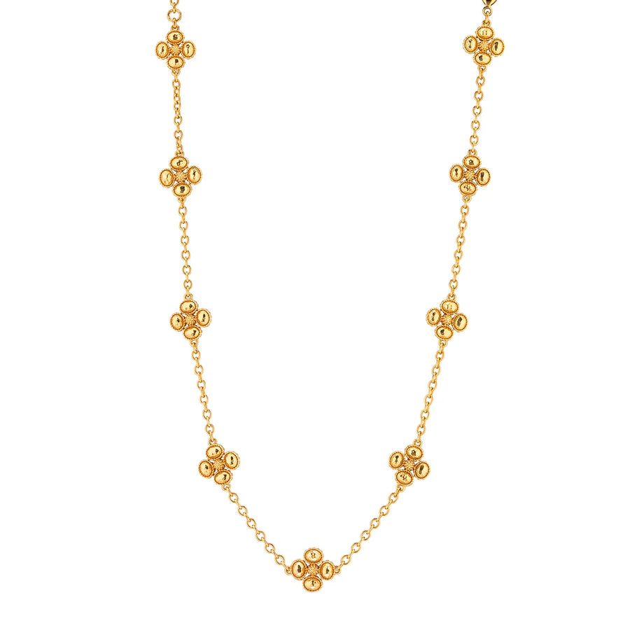 Berry Clover Double Sided Necklace 16-18" - Gold